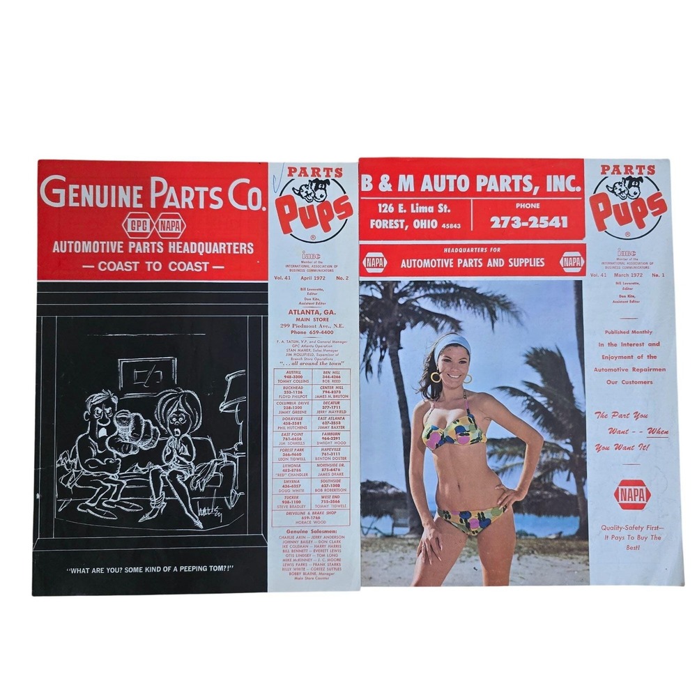 Genuine Parts Co. 1972 NAPA Automotive Parts Ads Vol. 41 Issues 1 & 2 Vintage